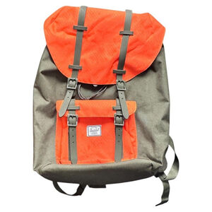 Herschel Little America Backpack Green‎ Orange 25L EUC
